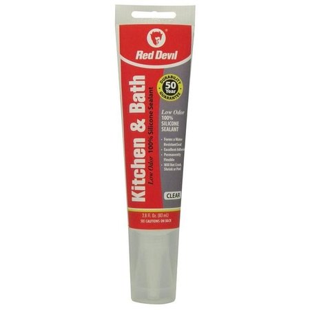 RED DEVIL 0 Sealant, Clear, 60 to 400 deg F, 28 floz Squeeze Tube 885